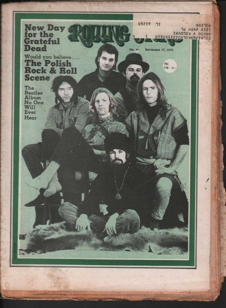 Rolling Stone Magazine September 17 1970 Grateful Dead Bob Dylan 121119AME