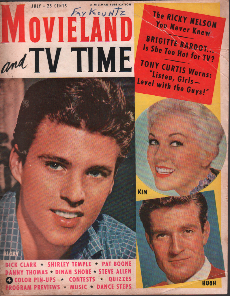 Movieland and Tv Time July 1958 Ricky Nelson Brigitte Bardo Tony Curtis070720AME