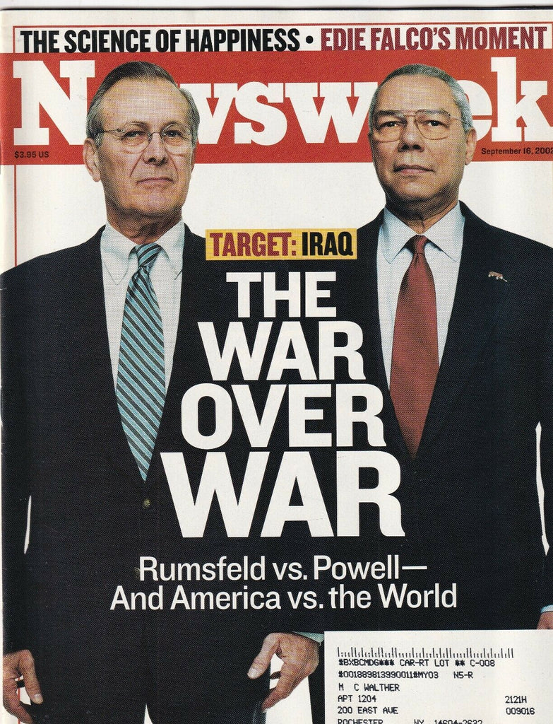 Newsweek Mag Rumsfeld Vs Powell Edie Falco September 16, 2002 102219nonr