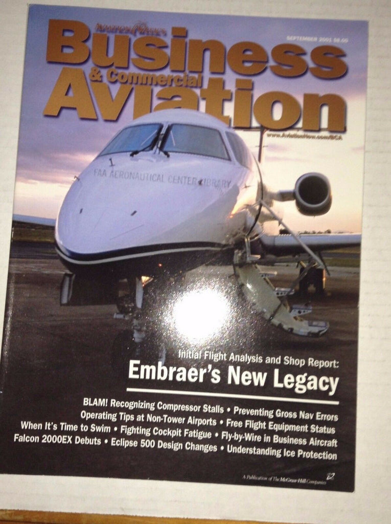 Business & Commercial Aviation Magazine Embraer September 2001 FAA FAL 111716RH