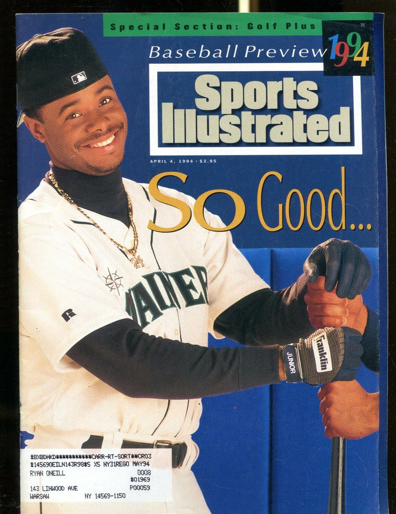 Sports Illustrated Magazine April 4 1994 Ken Griffey Jr. EX w/ML 122816jhe