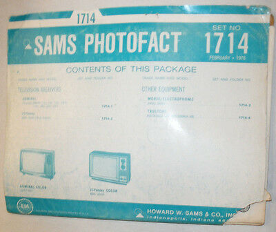 Sams Photofact Magazine Admiral & Morse No.1714 February 1978 022615r