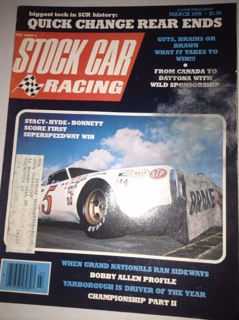 Stock Car Racing Magazine Stacy Hyde And Bonnett Score March 1978 040617NONRH