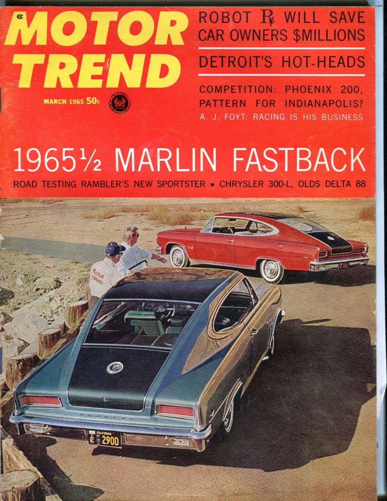 Motor Trend Magazine March 1965 1965 1/2 Marlin Fastback VG 041717nonjhe