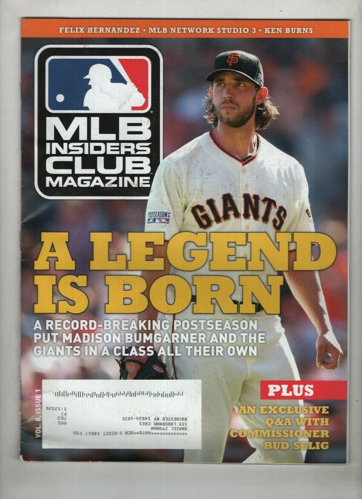 MLB Insider's Club Magazine Madison Bumgarner Vol.8 No.1 2015 021721nonr
