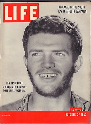 Life Magazine October 27 1952 Birthday, John Lindbergh VG 042116DBE