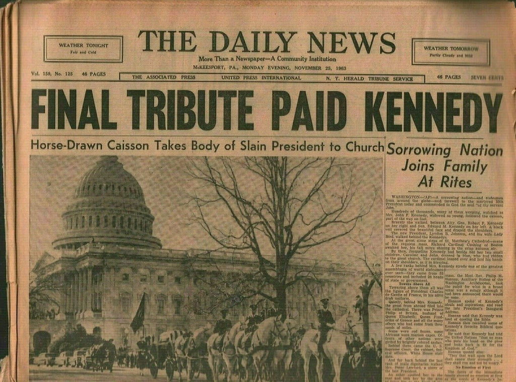 The Daily News November 25 1963 Final Tribute to John F Kennedy JFK 020320AME