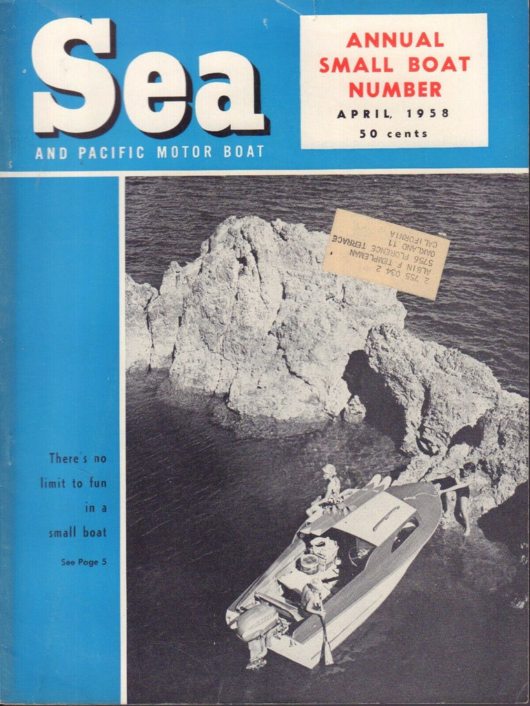 Sea and Pacific Motor Boat April 1958 Small Boat Annual w/ML 032217nonDBE2