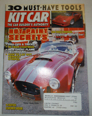 Kit Car Magazine Hot Paint Secrets & Car Show Coverage November 2001 022615r