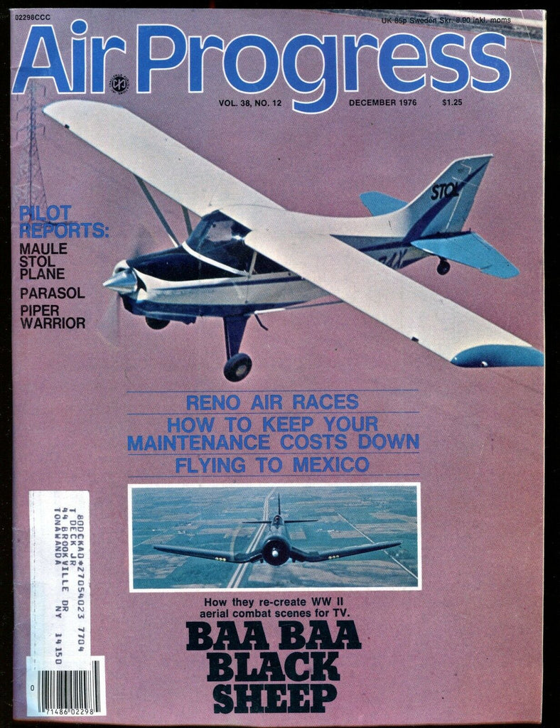 Air Progress Magazine December 1976 Parasol Piper EX w/ML 120316jhe