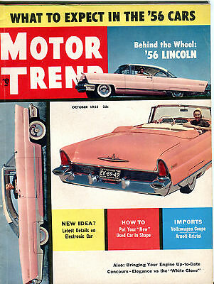 Motor Trend Magazine October 1955 '56 Lincoln VGEX 041416jhe