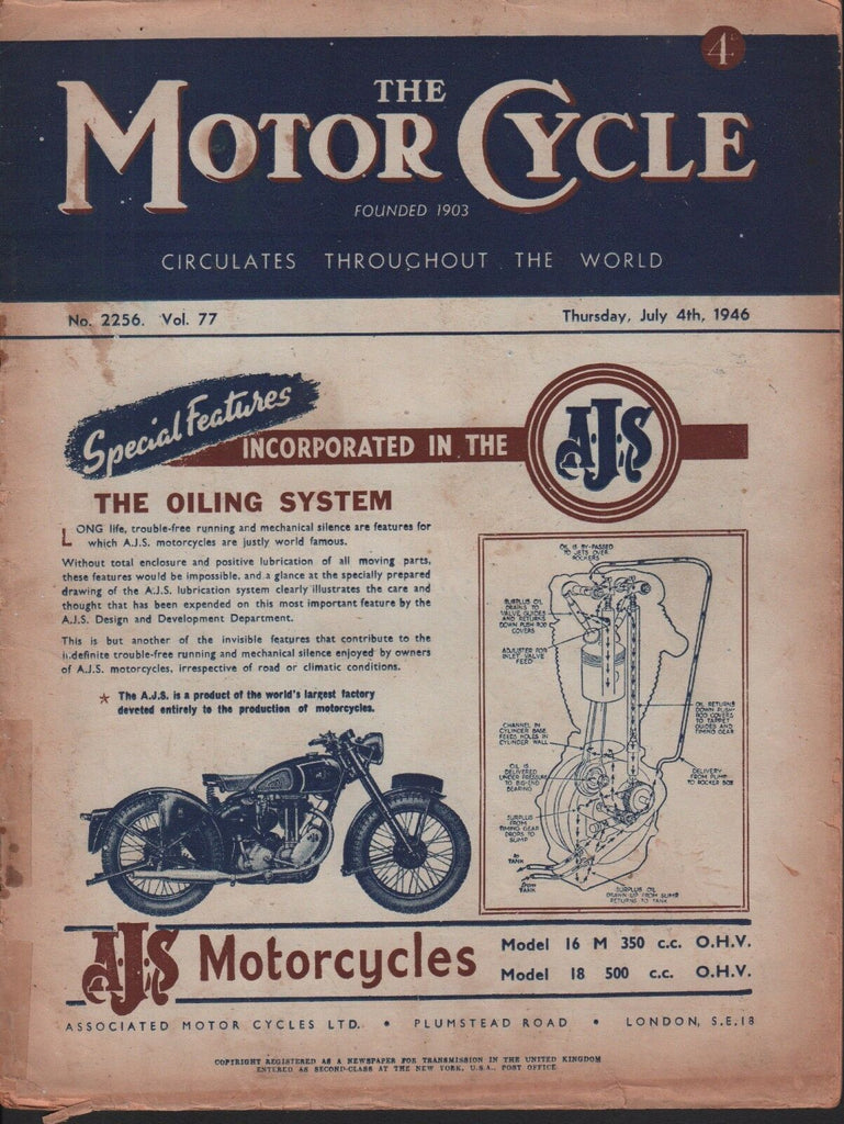 The Motorcycle July 4th 1946 AJS Model 16, Model 18 071717DBE