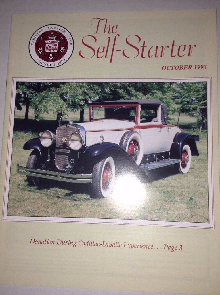 Self Starter Cadillac Magazine LaSalle Experience October 1993 040117NONRH