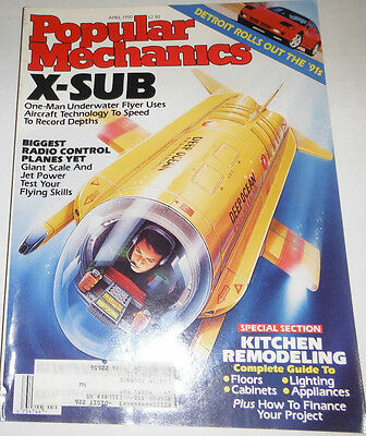 Popular Mechanics Magazine X-Sub One-Man Underwater Flyer April 1990 080814R