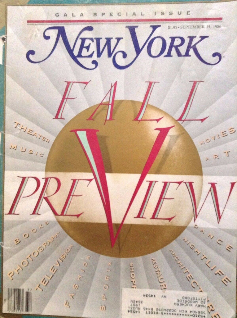 New York Magazine Fall Previews September 15, 1986 102117nonrh