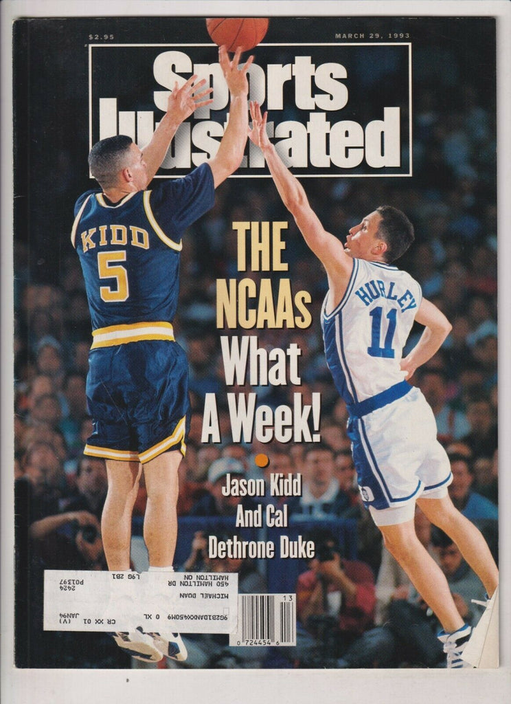 Sports Illustrated Mag Jason Kidd And Cal Dethrone March 29, 1993 021020nonr