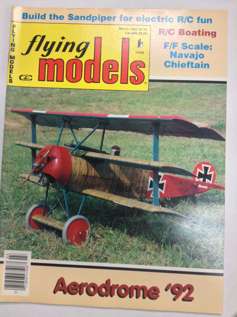 Flying Models Magazine Aerodrome '92 Sandpiper Electric March 1993 040917nonrh2