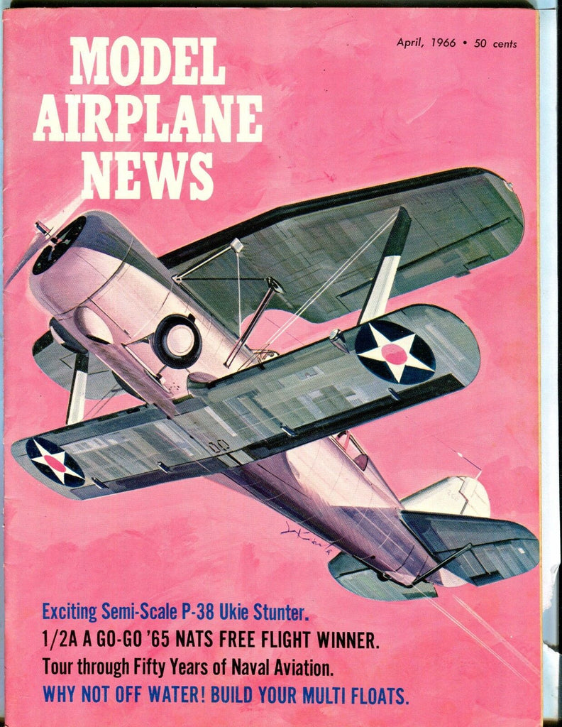 Model Airplane News Magazine April 1966 P-38 Ukie Stunter EX 040817nonjhe