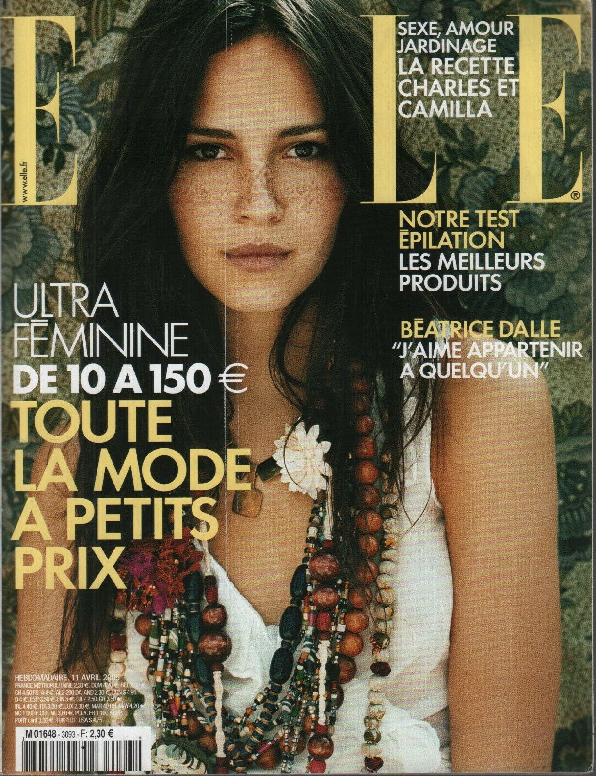 Elle French Fashion Magazine 11 Avril 2005 Beatrice Dalle 091819AME