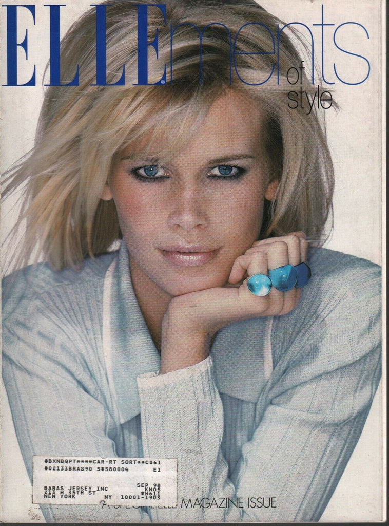 Elle ments of Style Claudia Schiffer Elle Supplement November 1995 091420ame