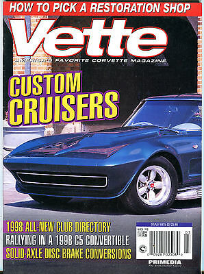 Vette Magazine March 1998 Corvette Custom Cruisers EX 021816jhe