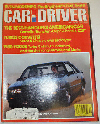 Car And Driver Magazine Corvette Trans Am Chevy Corvette September 1979 121814R