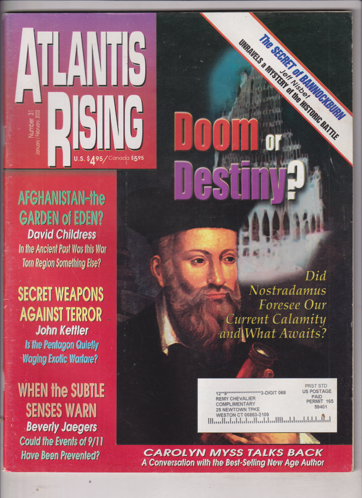 Atlantis Rising Mag Nostradamus Forese Doom Or Destiny Jan/Feb 2002 013120nonr
