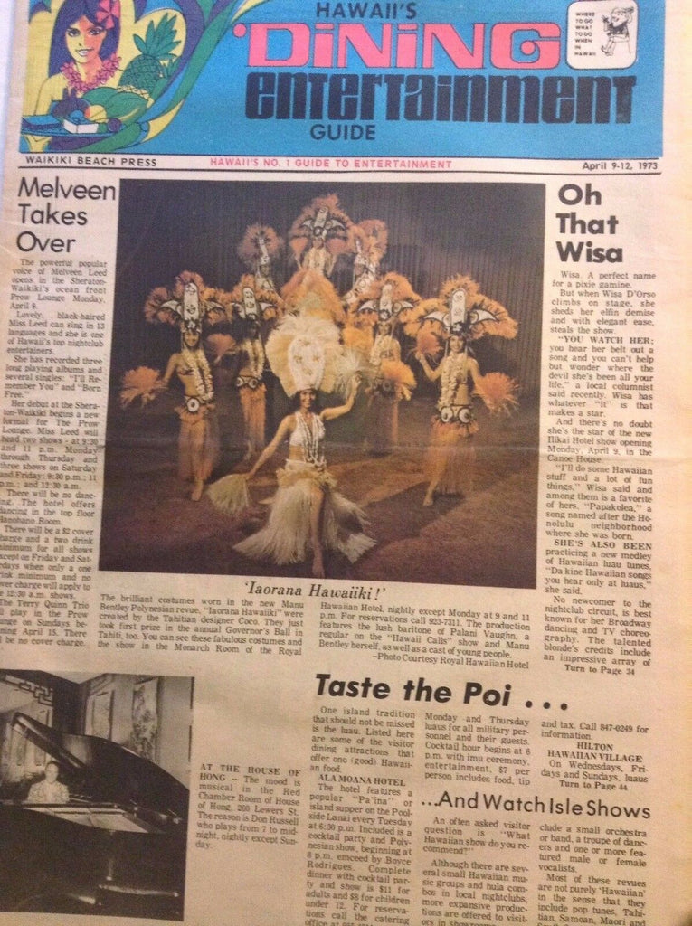 Hawaii's Dining Entertainment Guide Magazine April 9, 1973 102317nonrh2