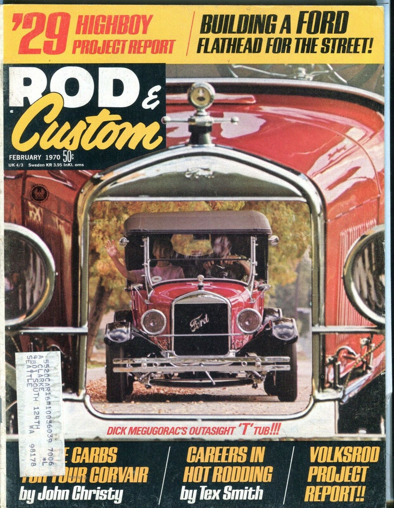 Rod & Custom Magazine February 1970 Dick Megugorac VG w/ML 031317nonjhe