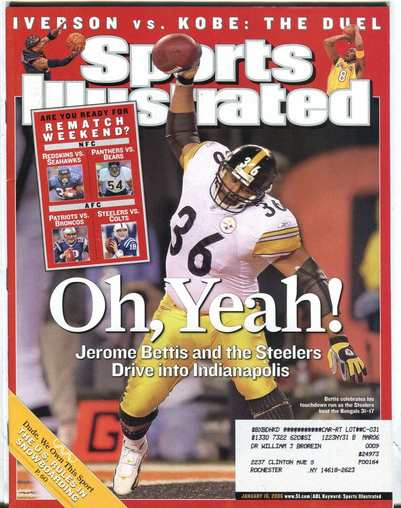Sports Illustrated Magazine January 16 2006 Jerome Bettis EX w/ML 030817nonjhe