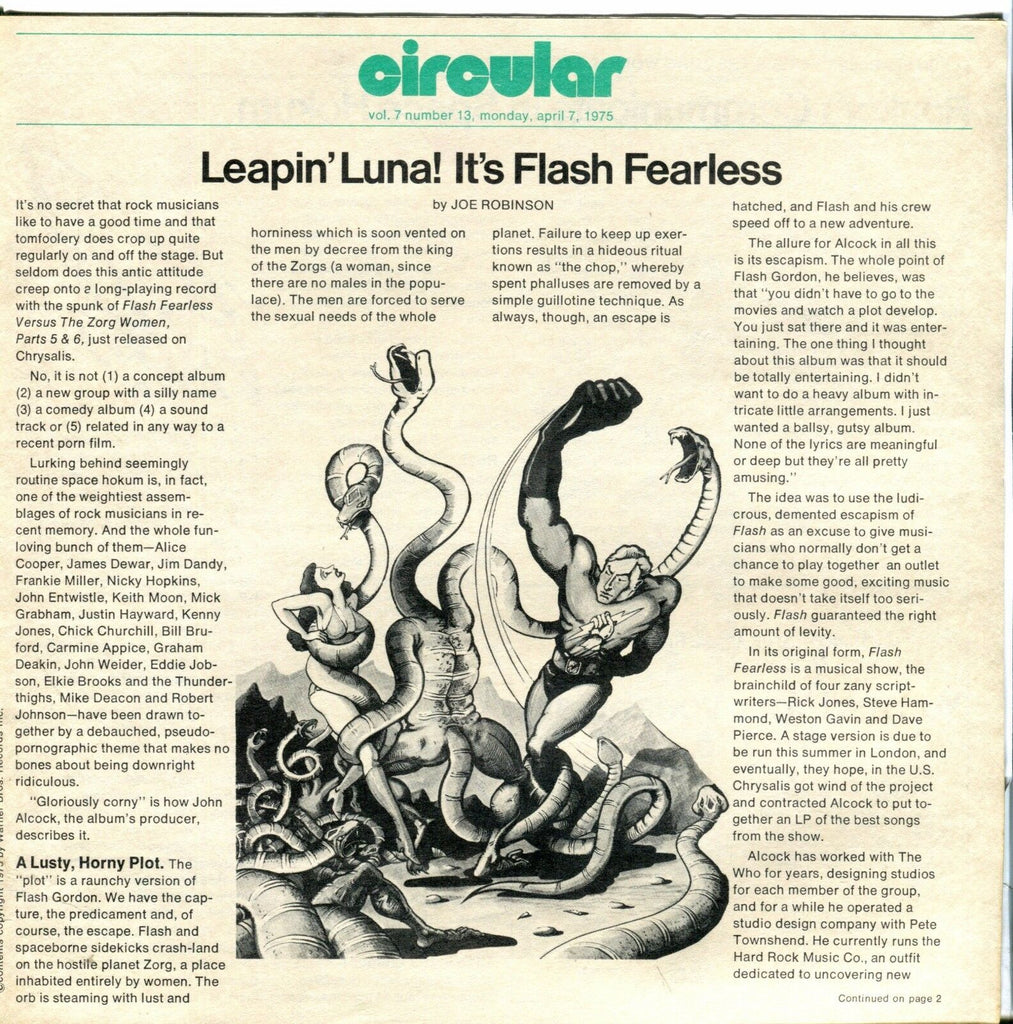 Circular Music Magazine April 7 1975 Flash Fearless EX 021917jhe
