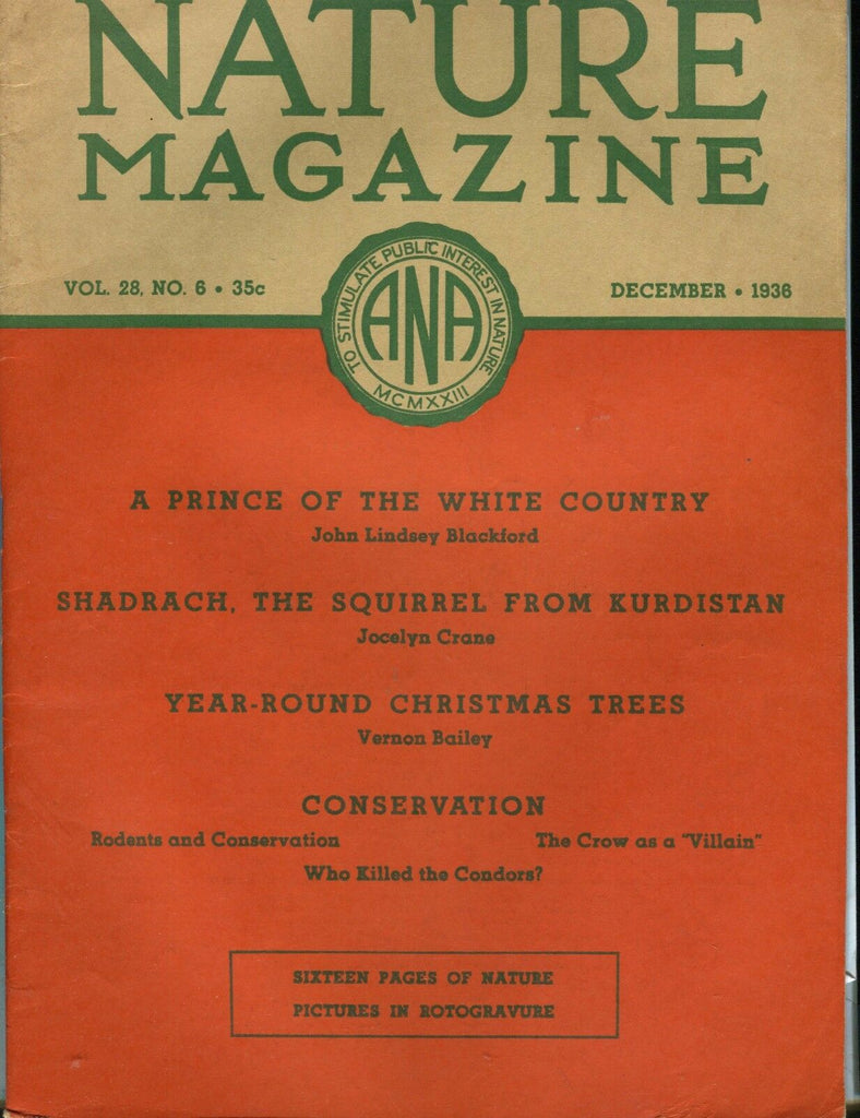 Nature Magazine December 1936 Conservation VG No ML 021317jhe