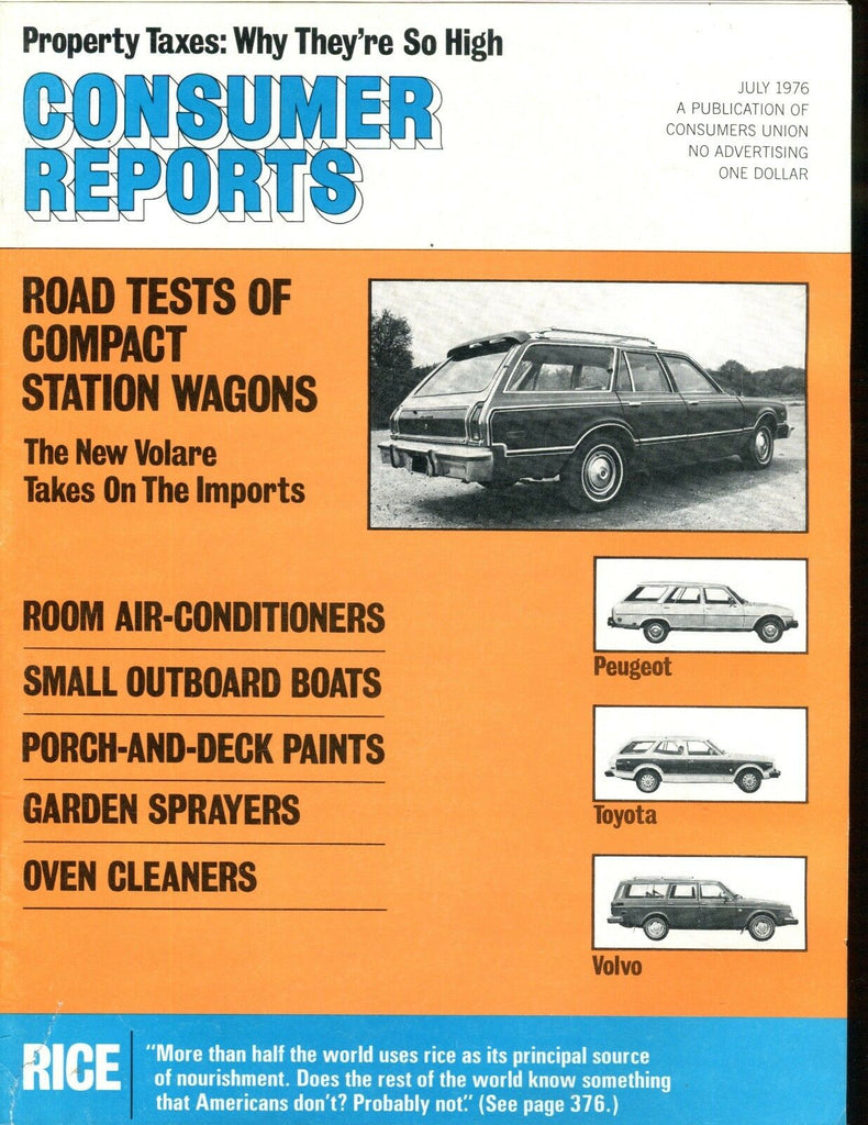 Consumer Reports Magazine July 1976 Station Wagons VGEX No ML 020117jhe