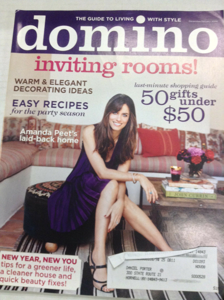 Domino Magazine Amanda Peet's Relaxing Home December/January 2008 060117nonr