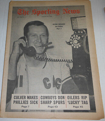 The Sporting News Magazine Glenn Beckert & Culver August 1968 NO ML 072914R