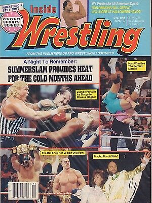 Inside Wrestling December 1991 Bret Hart, Macho Man Randy Savage VG 050616DBE