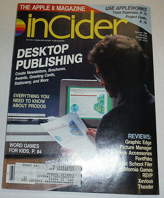 Apple InCider Magazine Desktop Publishing Word Games February 1988 111514R