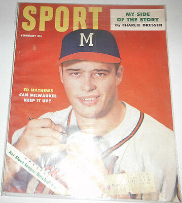 Sport Magazine Ed Mathews & My Side Of The Story February 1954 072414R