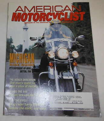 American Motorcyclist Magazine Michigan Ride Guide February 2003 071314R