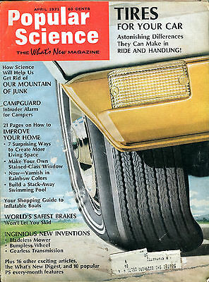 Popular Science Magazine April 1971 Tires For Your Car VG 032416jhe