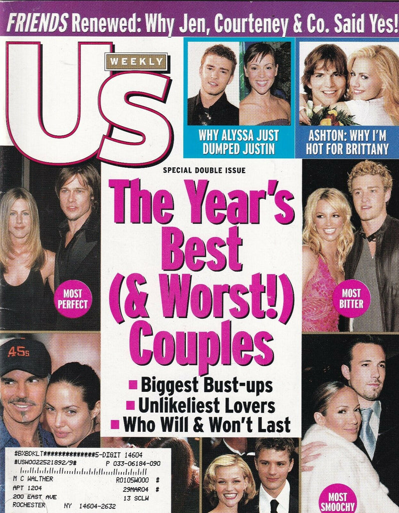 Us Weekly Mag Brad Pitt Justin Timberlake January 13, 2003 102219nonr
