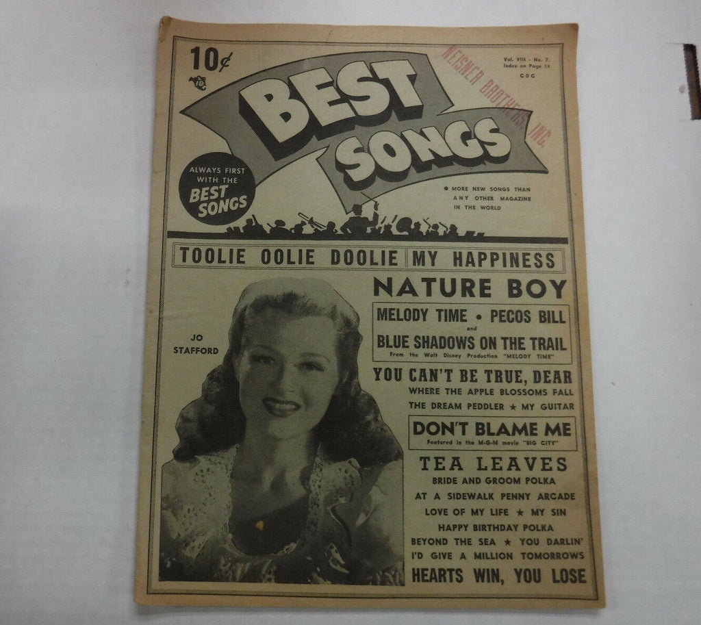 Best Songs Magazine Jo Stafford Toolie Oolie Doolie Vol.VIII No.7 111416R