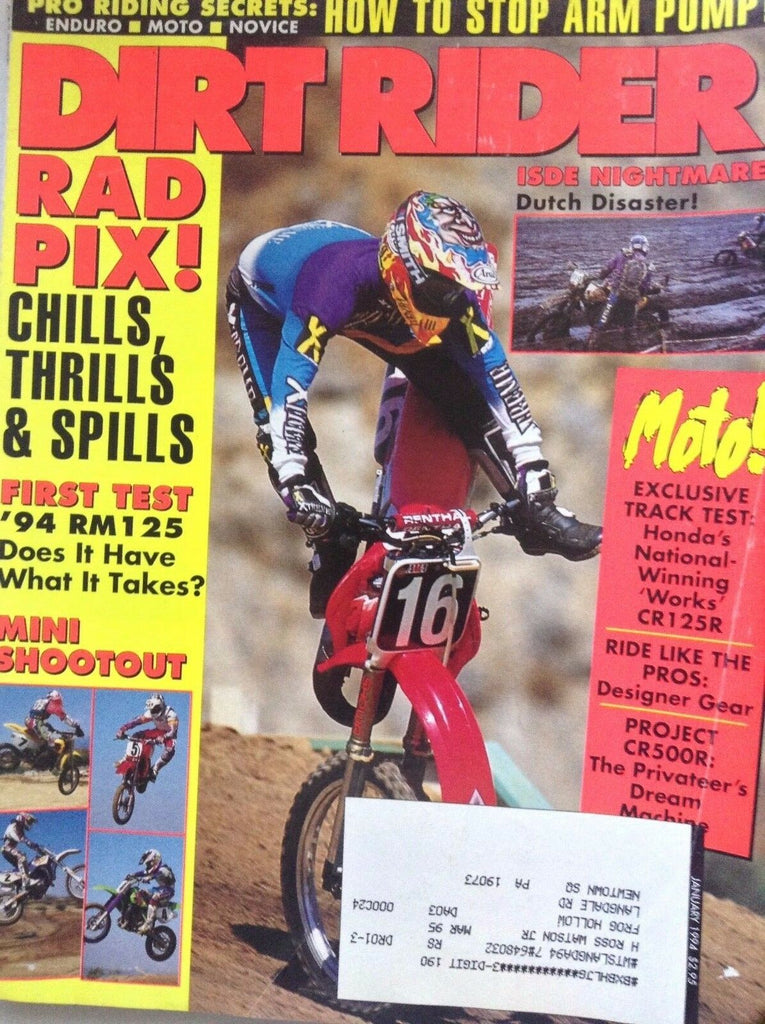 Dirt Rider Magazine ISDE Nightmare RM125 January 1994 092117nonrh