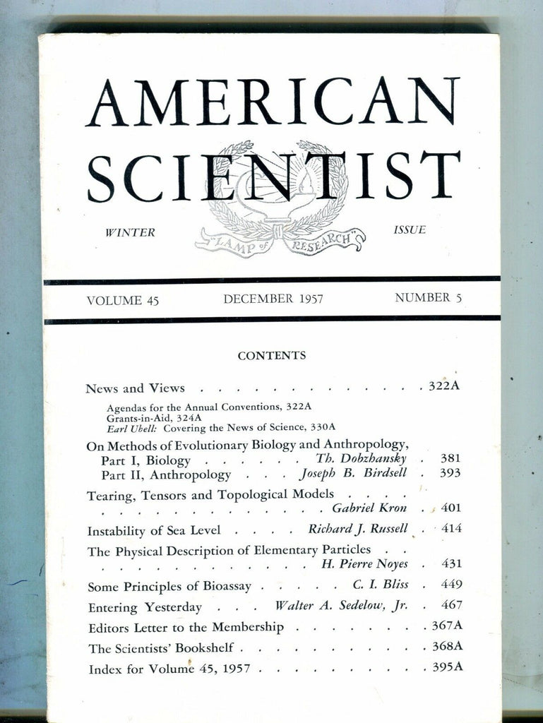 American Scientist Magazine December 1957 Joseph B. Birdsell 071117nonjhe