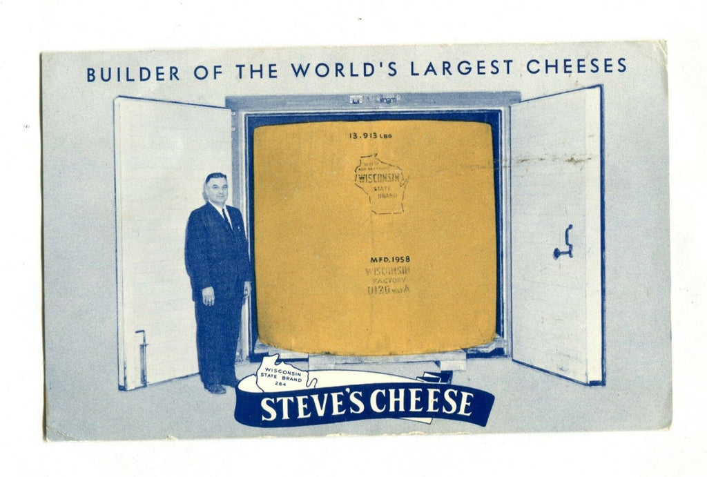 Vintage Unused Postcard Steve's Cheese Wisconsin EX jhbx