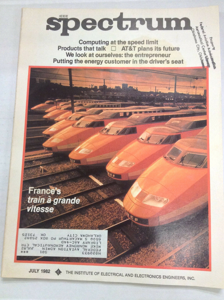 IEEE Spectrum Magazine France's Train A Grande Vitesse July 1982 FAL 041617nonrh