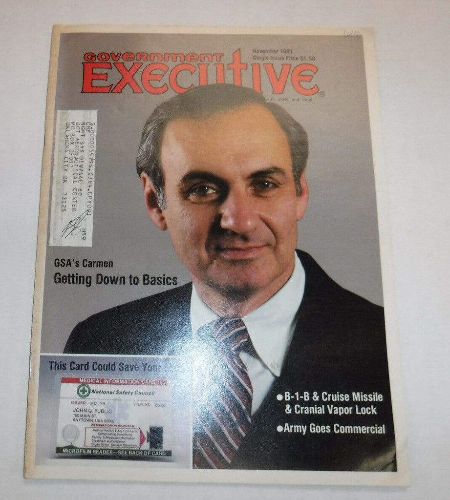 Government Executive Magazine GSA's Carmen November 1981 FAA 110216R