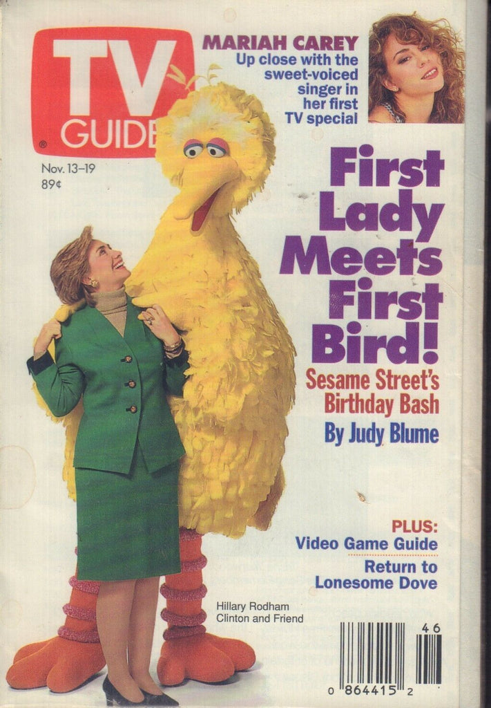 TV Guide Magazine Nov. 13-19 1993 Hillary Rodham Clinton Big Bird 081617nonjhe