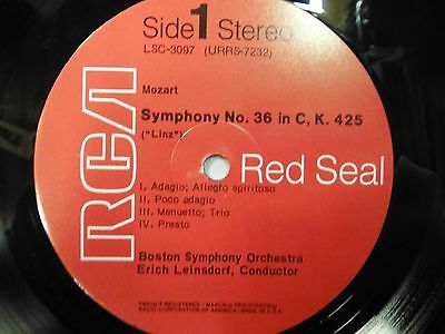 33 RPM Vinyl Mozart Symphonies Nos. 36 and 39 RCA LSC-3097 011915KME