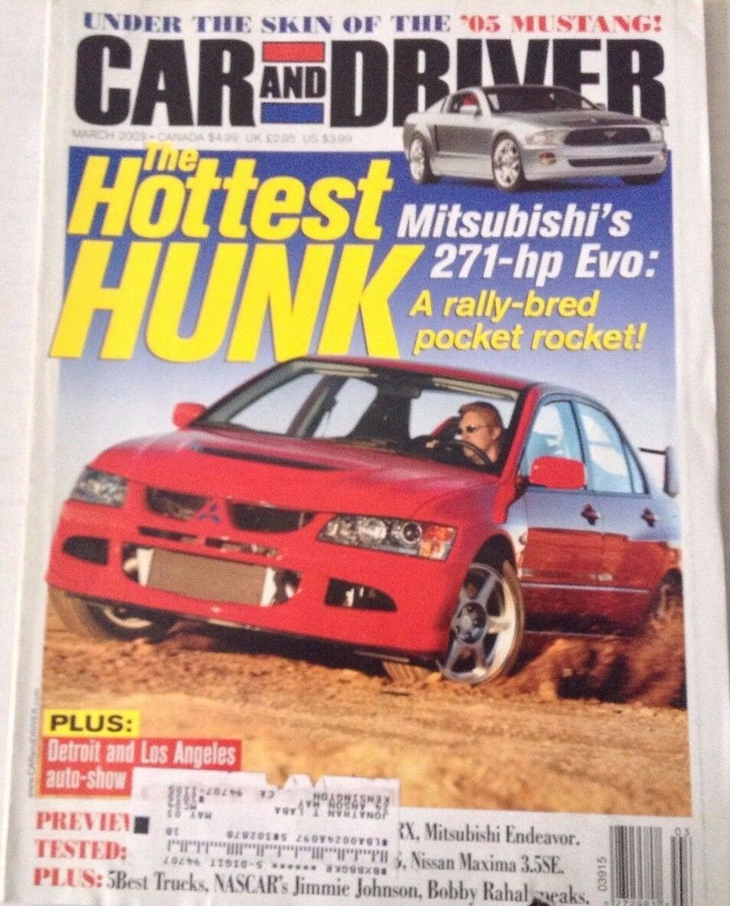 Car And Driver Magazine Mitsubishi 2005 Mustang March 2003 080317nonrh